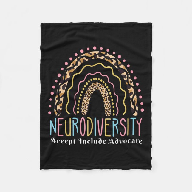 Cobertor De Velo Neurodiversity Rainbow Accept Advocate Autismo Do  (Frente)