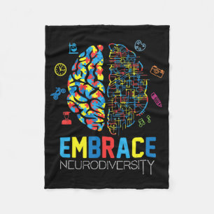 Cobertor De Velo Neurodiversity Shirt Embrace ADHD Autism Awareness