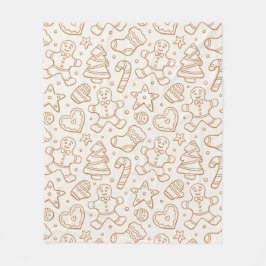 Cobertor De Velo Neutral Boho Christmas Gingerbread Man Beige