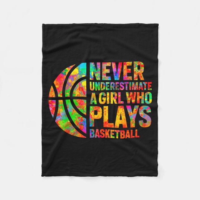 Cobertor De Velo Never Underestimate A Girl Who Plays Basketball Wo (Frente)