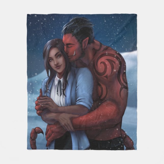 Cobertor De Velo Nevou com a Alienígena do Senhor da Guerra. (Frente)