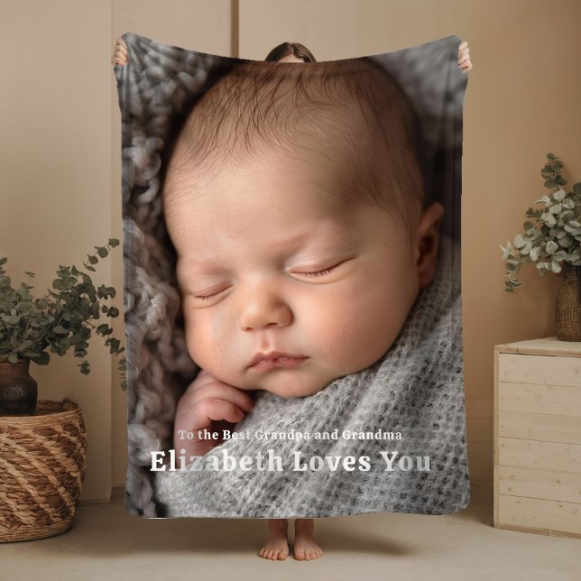 Cobertor De Velo New Baby Arrival Fleece Blanket Grandparent Gift (Criador carregado)