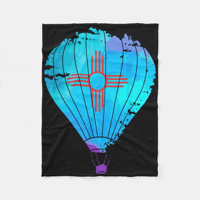 Cobertor De Velo New Mexico Festival Hot Air Balloon Zia Gift  (Frente)