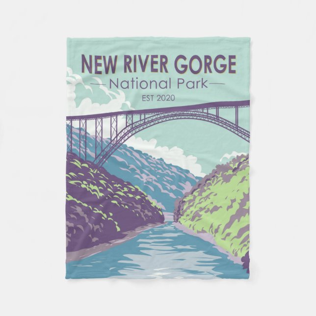 Cobertor De Velo New River Gorge National Park West Virginia Bridge (Frente)
