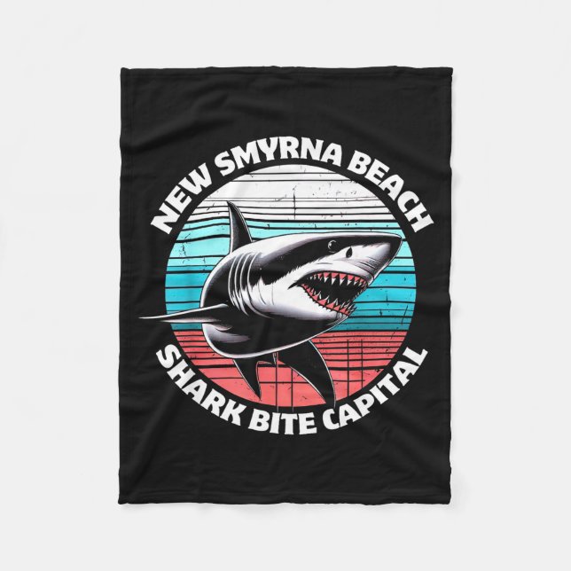 Cobertor De Velo New Smyrna Beach_ Shark Bite Catal Graphic  (Frente)