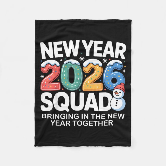 Cobertor De Velo New Year 2026 Squad Funny Snowman Holiday Celebrat (Frente)