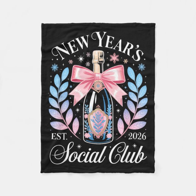 Cobertor De Velo New Year’s Social Club 2026 Elegant Champagne Art  (Frente)