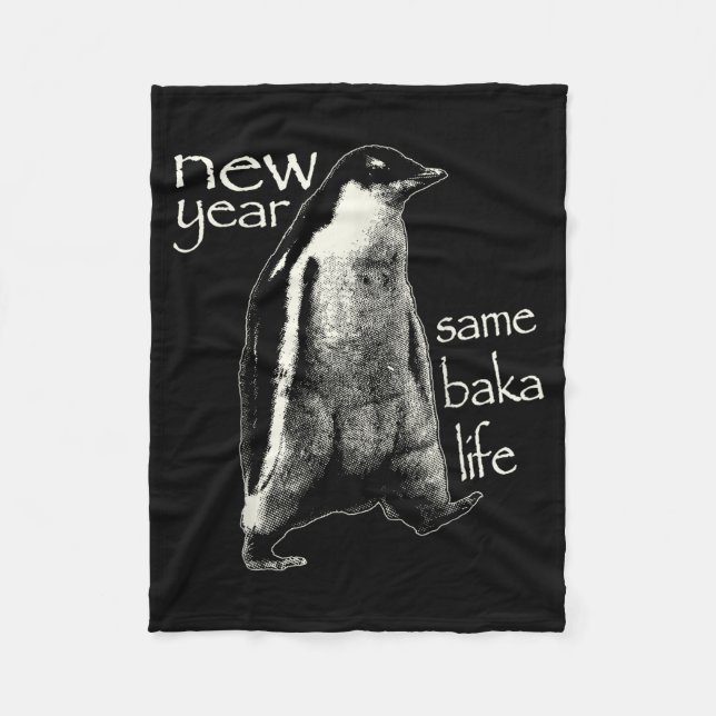 Cobertor De Velo New Year Same Baka Life Funny Penguin  (Frente)