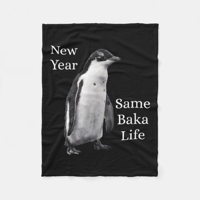 Cobertor De Velo New Year Same Baka Life Penguin Joke  (Frente)