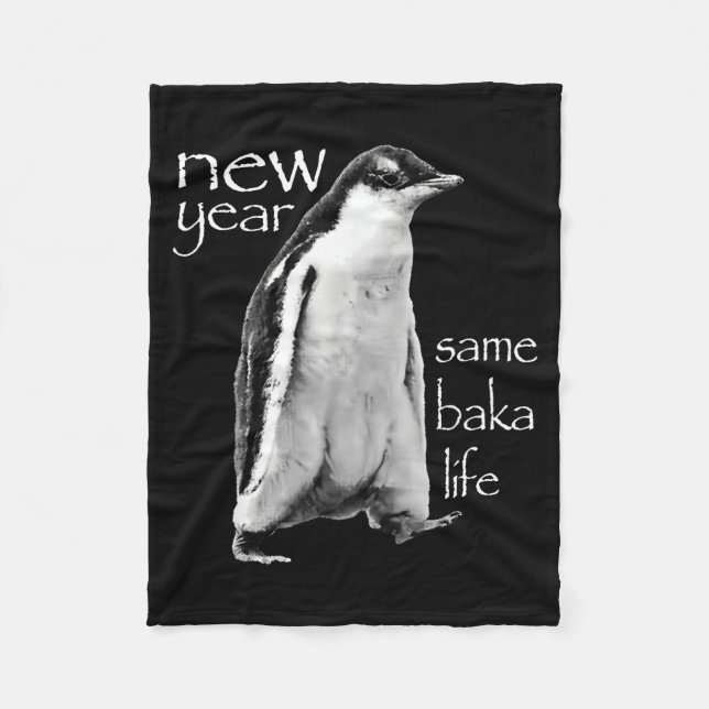 Cobertor De Velo New Year Same Baka Life Penguin Joke  (Frente)