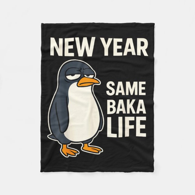 Cobertor De Velo New Year Same Baka Life Penguin Joke  (Frente)