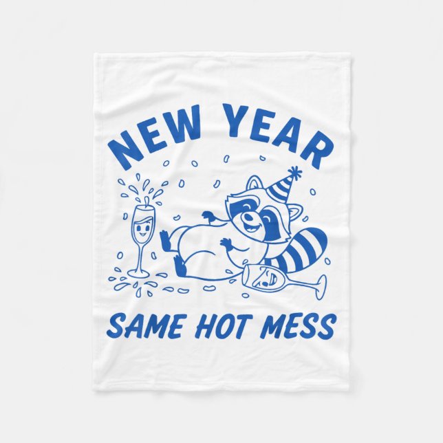 Cobertor De Velo New Year Same Hot Mess Raccoon Fun Party  (Frente)
