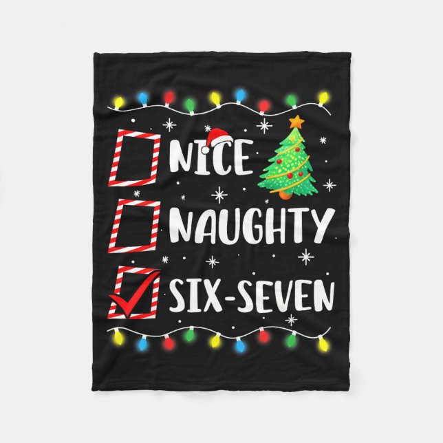 Cobertor De Velo Nice Naughty 67 Six Seven Funny Christmas 6 7 Meme (Frente)
