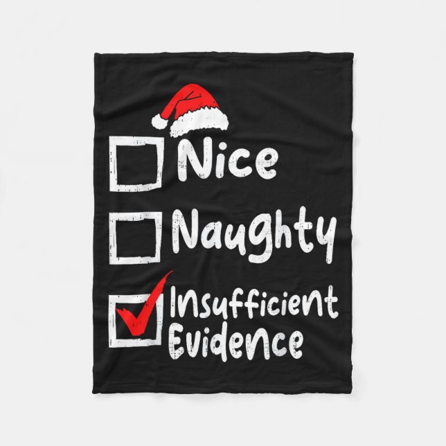 Cobertor De Velo Nice Naughty Insufficient Evidence Funny Christmas (Frente)