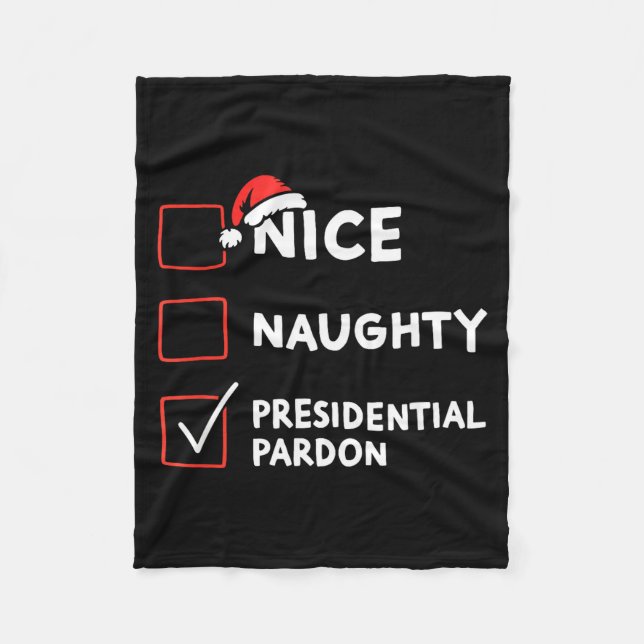 Cobertor De Velo Nice Naughty Presidential Pardon Christmas List Sa (Frente)