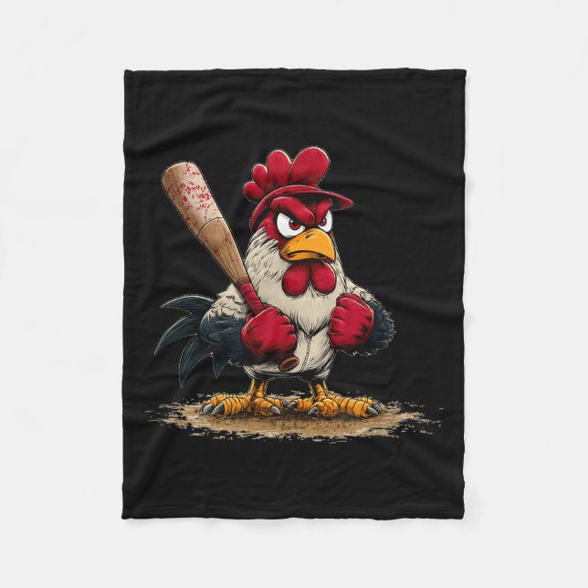 Cobertor De Velo Nice Srt Rooster Look For Baseball And Bat Lovers  (Frente)