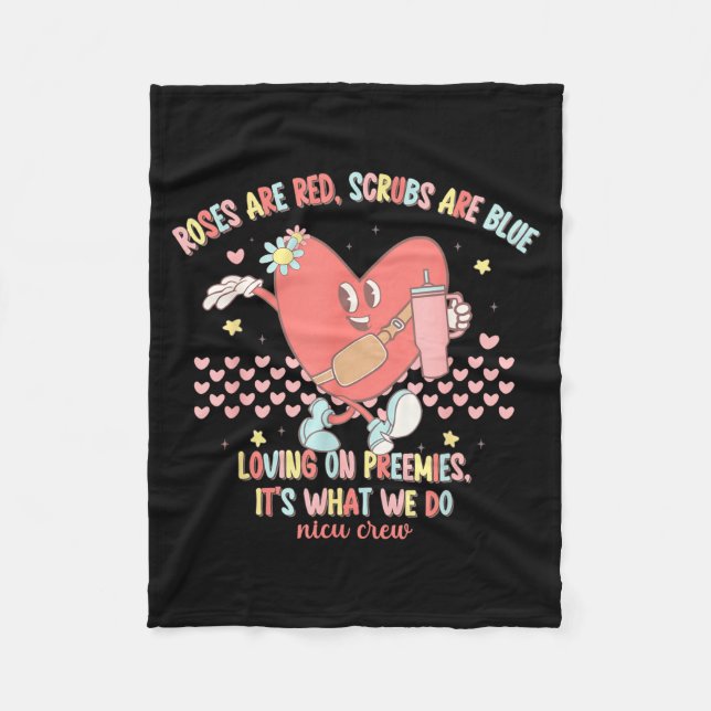 Cobertor De Velo Nicu Valentine Roses Are Red Nicu Nurse Valentine' (Frente)