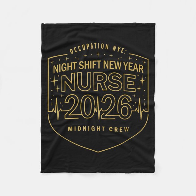 Cobertor De Velo Night Shift New Year Nurse 2026 Midnight Crew Badg (Frente)