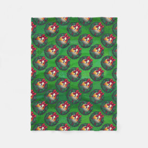 Cobertor De Velo Nine Ball in Wreath Pattern on Green
