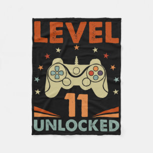 Cobertor De Velo Nível 11 Vídeo Gamer 11 Birthday 11 Yea