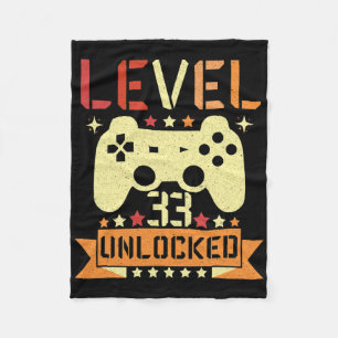 Cobertor De Velo Nível 33 Desbloqueado Video Game Aniversário de 33