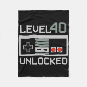 Cobertor De Velo Nível 40 Desbloqueado Video Gamer Vintage Aniversá