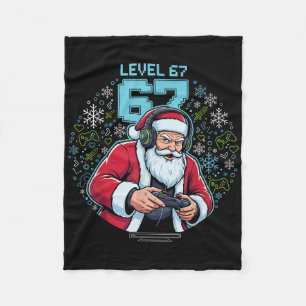 Cobertor De Velo Nível 67 Gamer Papai Noel Jogos Natal Divertido 