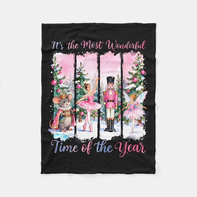 Cobertor De Velo Nk Coquette Bow Nutcracker Friends Snow Globe Chri (Frente)