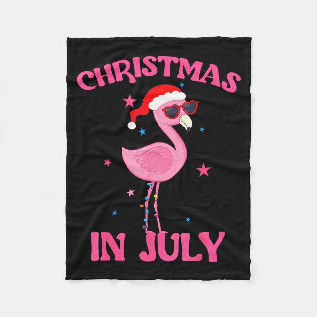Cobertor De Velo Nk Flamingo In Santa Hat Christmas In July Girl  (Frente)