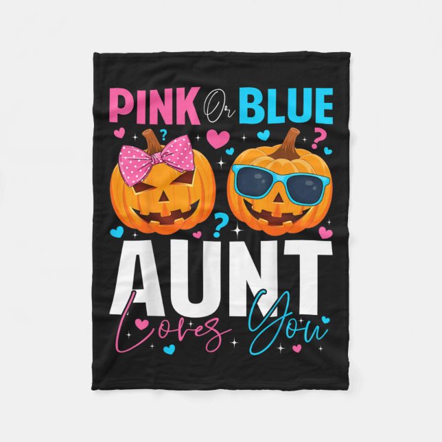 Cobertor De Velo Nk Or Blue Aunt Loves You Pumpkin Halloween Gender (Frente)