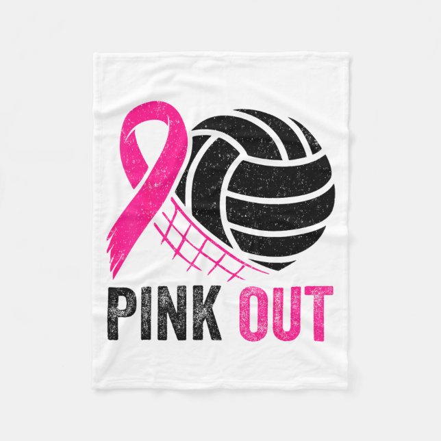 Cobertor De Velo Nk Out Volleyball Breast Cancer Awareness Nk Ribbo (Frente)
