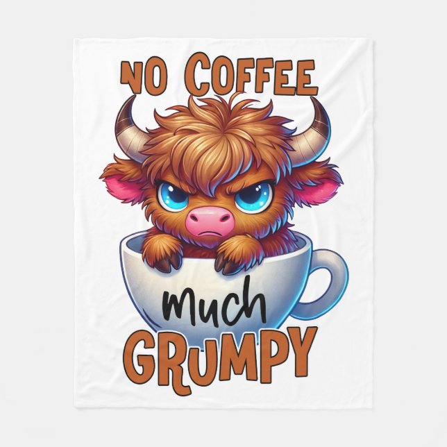 Cobertor De Velo No Coffee Much Grumpy  (Frente)