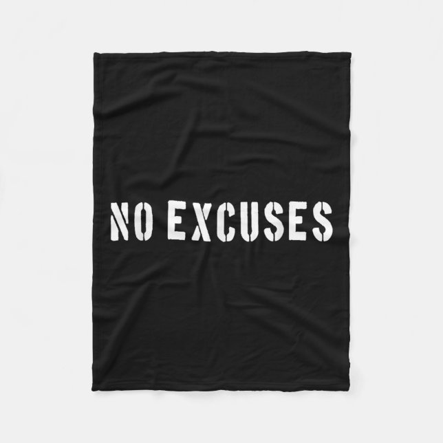 Cobertor De Velo No Excuses Motivational Quote  (Frente)