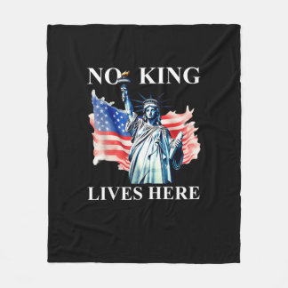 Cobertor De Velo No King Lives in America Freedom Flag Patriotic