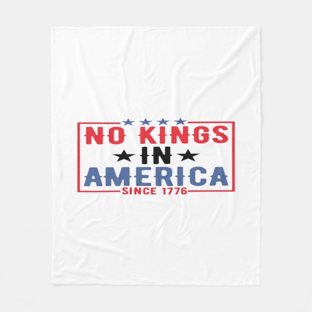 Cobertor De Velo No Kings In America Since 1776 Patriotic Independe (Frente)