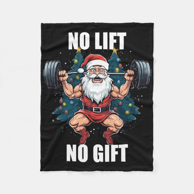 Cobertor De Velo No Lift No Gift Santa Claus Christmas Gym Bodybuil (Frente)
