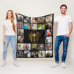 Cobertor De Velo No Loving Memory 24 Photo Collage Cross with Wings