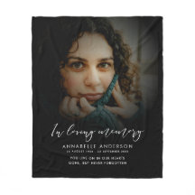 No Loving Memory Elegant Script Memorial Photo