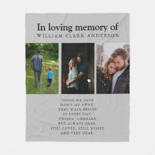 Cobertor De Velo No Loving Memory Three Photo Poem Tribute Blanket