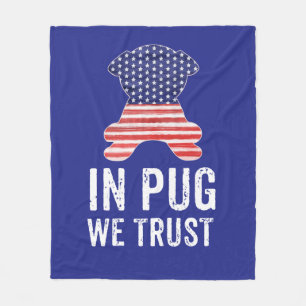 Cobertor De Velo No Pug nós confiamos a bandeira americana da