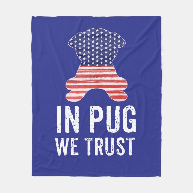 Cobertor De Velo No Pug nós confiamos a bandeira americana da (Frente)