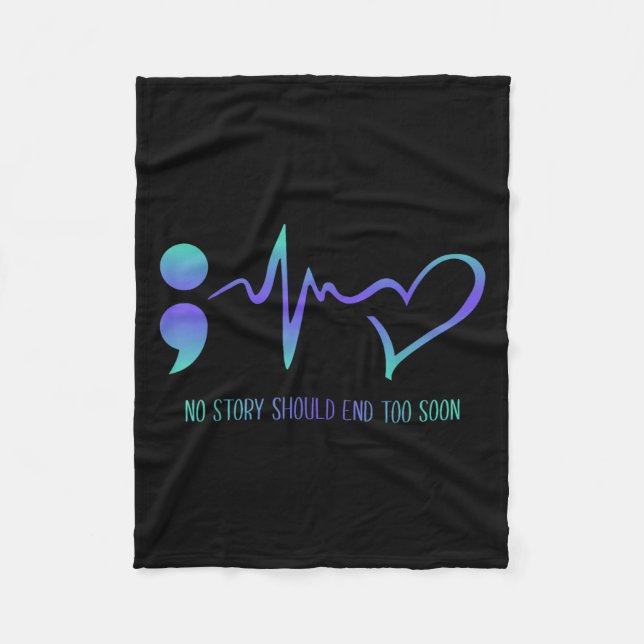 Cobertor De Velo No Story Should End Too Soon Suicide Prevention Aw (Frente)