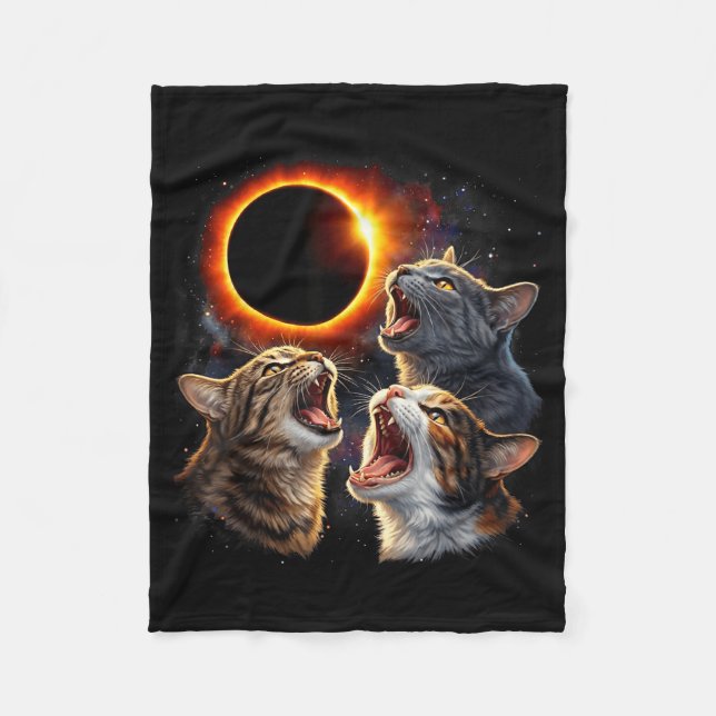 Cobertor De Velo No Uivo dos Gatos Eclipse Total do Sol (Frente)