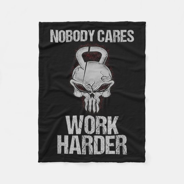 Cobertor De Velo Nobody Cares Work Harder Workout Gym Motivation Gi (Frente)