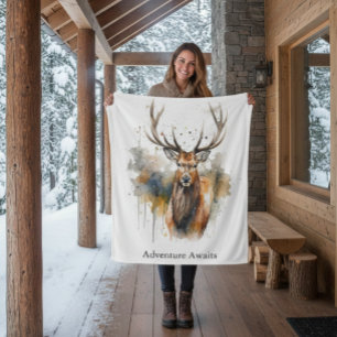 Cobertor De Velo Nobres Galhadas: Aquarela de Alce da Floresta, per