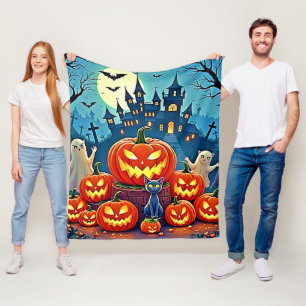 Cobertor De Velo Noite de Halloween: Arte Assustadora Divertida