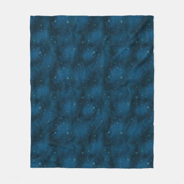 Cobertor De Velo Noite Estrelada Azul e Branca Celestial (Frente)