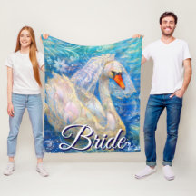 Noiva de Cisne c/Véu em Azul-Água Branca Personali