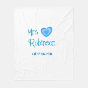 Cobertor De Velo Noiva para ser Sra adicionar nome data aquarela az