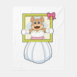 Cobertor De Velo Noiva Urso com vestido de noiva & moldura de image